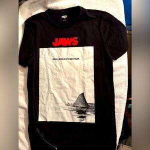Mens Old Navy Jaws Black Graphic T-Shirt size small